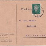 DR - 8 Pfg. Ebert Perfin Firmenlochung HJA Karte Konstanz - Ravensburg 1931