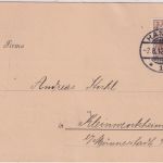 DR - 3 Pfg. Germania Perfin "HW" Drucksachenkarte Hanau - Kleinwenkheim 1912