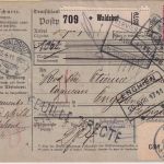 DR - 80 Pfg Germania Perfin "B&CE" Paketkarte n. BELGIEN Waldshut - Enghien 1911