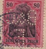 DR - 80 Pfg Germania Perfin "B&CE" Paketkarte n. BELGIEN Waldshut - Enghien 1911