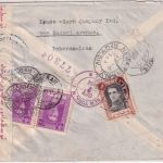 Iran - 10+2x3 R. Schah Zensurbrief n. USA Teheran - New York 1944