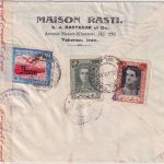 Iran - 10+2 R. Schah u.a. Zensurbrief n. USA Teheran - New York 1945