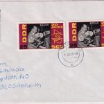DDR - 2x25 Pfg. 20 Jahre SED Brief Dresden - Sinsheim 15.8.90
