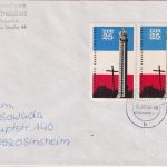 DDR - 2x25 Pfg. Mahnmal Oradour Brief Dresden - Sinsheim 15.8.90
