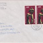 DDR - 2x25 Pfg. Mahnmal Kragujevac Brief Dresden - Sinsheim 15.8.90
