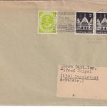 BRD - 2 Pfg. Bauten Paar + 2 Pfg. Posthorn Drucksachenbrief bis 50g Passau 1952