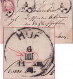 Bayern - Hof 6. IIII 71 (Schreibweise !) K1 3 Kr. Wappen gez. Brief n. München