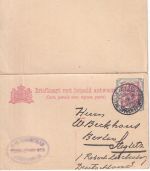 Niederlande - 12 1/2 C./5 C. Ganzsache/Aufbrauch Doppelkarte Amsterdam 1927