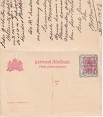 Niederlande - 12 1/2 C./5 C. Ganzsache/Aufbrauch Doppelkarte Amsterdam 1927