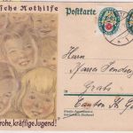 DR - 8 Pfg. Nothilfe Ganzsache+Zusatz i.d. SCHWEIZ Cannstadt - Grabs 1929
