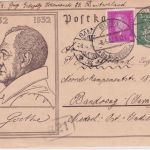 DR - 6 Pfg. Goethe Ganzsache+Zusatz n. NIEDERL. INDIEN Burg - Badoeng 1932