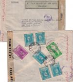 Iran - 5x5 R. Schah u.a. Luftpost-Zensurbrief n. USA Teheran - New York 1945