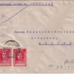Iran - 2x1,50 R. Schah Zensurbrief i.d. SCHWEIZ Teheran - Zürich 1944