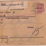 DR - 50 Pfg. Korbdeckel u.a. Perfin "M.H.&Co." Wertpaketkarte Frankfurt a/M 1924