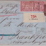 NDP - 4x1 Gr. dst. Paketbegleitbrief Ra3 Münden bei Göttingen 14.10.68
