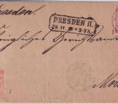NDP - 1+1/2+2 Gr. gez. Insinuationsdokument Moritzburg - Dresden 1868