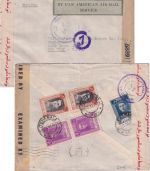 Iran - 2x10 R. u.a. Schah Luftpost-Zensurbrief n. USA Teheran - New York 1944