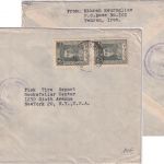 Iran - 2x2 R. u.a. Schah Zensurbrief n. USA Teheran - New York 1945