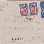Iran - 2x3 R. Schah/Bauwerke Luftpostbrief n. FRANKREICH Teheran - Paris 1953