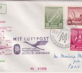 DDR - Messe-Sonderflug Leipzig-Berlin 1956 Ableitung FRANKREICH (Paris)