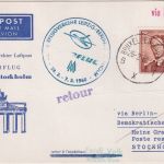 Belgien - Interflug Erstflug Berlin Stockholm 1960 Zuleitungspost v. Brüssel