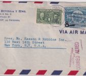 Panama - 8/15 C. Flugpostausg./Überdruck u.a. Luftpostbrief n. New York/USA 1941
