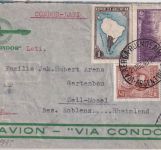 Argentinien - 1 P. u.a. Freimarken Luftpostbrief LATI Buenos Aires - Zeil 1940