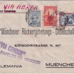 Argentinien - 2 P. Freimarke u.a. Luftpost-Geschäftspapiere Buenos Aires 1939