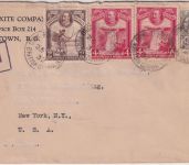 Brit. Guiana - 48 C. Georg V. u.a. Luftpostbrief n. USA Georgetown New York 1932