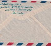 Bolivien - 2x20 B. Kolumbus-Leuchtturm Luftpostbrief La Paz - Büchen 1953