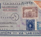 Bolivien - 10 B. Eucharistischer Kongress ua. Luftpostbrief LATI Cochabamba 1941
