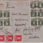Argentinien - 20x10+3x5 C. San Martin Luftpostbrief n. ÖSTERREICH S. Isidro 1934