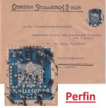 DR - 20 Pfg. Adler Perfin "G.St." Firmenbrief Köln - Berlin 1925
