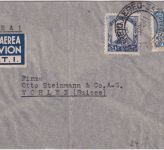 Brasilien - 5.000 R. Barbosa u.a. Luftpostbrief LATI i.d. SCHWEIZ Rio 1941