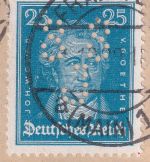 DR - 25 Pfg. Goethe Perfin "SSJ" Brief i.d. SCHWEIZ Frankfurt/aM St. Gallen 1929