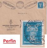 DR - 25 Pfg. Goethe Perfin "SSJ" Brief i.d. SCHWEIZ Frankfurt/aM St. Gallen 1929