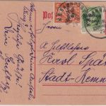 Bayern/DR - K.B. Bahnpost Schönsee Nabburg C1 Ganzsache Oberviechtach 19.6.20