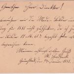 Bayern - K. Bayer. Bahnpost 8. Jan Typenradstpl. Ganzsache Grünstadt Berlin 1881