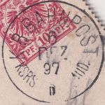 Bayern - K.B. Bahnpost Kaiserslautern II Staudernheim DR-GA Breitenheim 1897