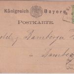 Bayern - K. Bay. Bahnpost Bayreuth Neuenmarkt HKS 2 Kr. Ganzsache Bayreuth 1875