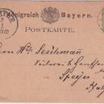 Bayern - K. Bayr. Bahnpost Typenradstpl. 5 Pfg. Ganzsache Dürkheim - Speyer 1879