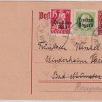 Bayern/DR - K. Bayr. Bahnpost apt. ! Schifferstadt Lauterburg Ganzsache 15.5.20