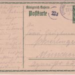 Bayern - Strassburg (Els) Avricourt Bahnpost Zug 25 5 Pfg. Ganzsache 1914