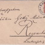 Bayern - K.B. Bahnpost Mindelheim II Günzburg Brief n. Regensburg 1911
