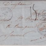 Gouadaloupe - Portobrief ü. England n Saumur 1851 roter Ra2 "Colonies &c.Art.13"