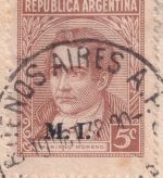 Argentinien - 20+10+5 C. Dienstmarken "M.I." Einschreibebrief Buenos Aires 1938