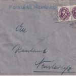 Bayern - Bay. Bahnpost Mainburg Wolnzach Zg 8 Dienstbrief Mainburg 28.5.20 !!
