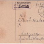Bayern - K. B. Bahnpost Altomünster Dachau + Posthilfstelle Erdweg Feldpostkarte