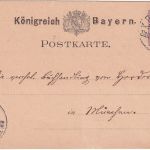 Bayern - K. B. Bahnpost Salzburg II München 5 Pfg. Ganzsache Laufen München 1881