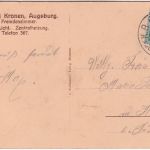 Bayern - K. B. Bahnpost Augsburg III Lindau AK Hotel drei Kronen n. Füssen 1913
